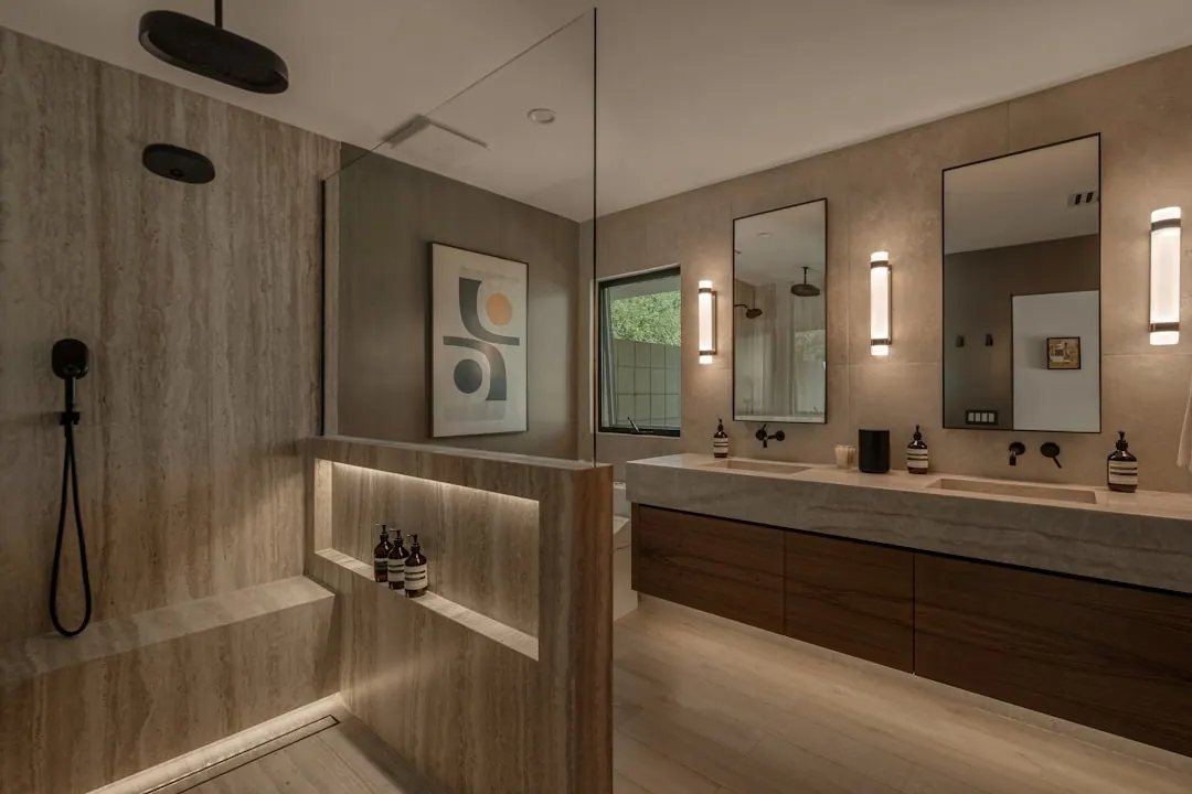 Double Vanity Primary Suite — Spa Bathroom project by JVB Construction in Edwards Hill